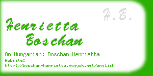 henrietta boschan business card